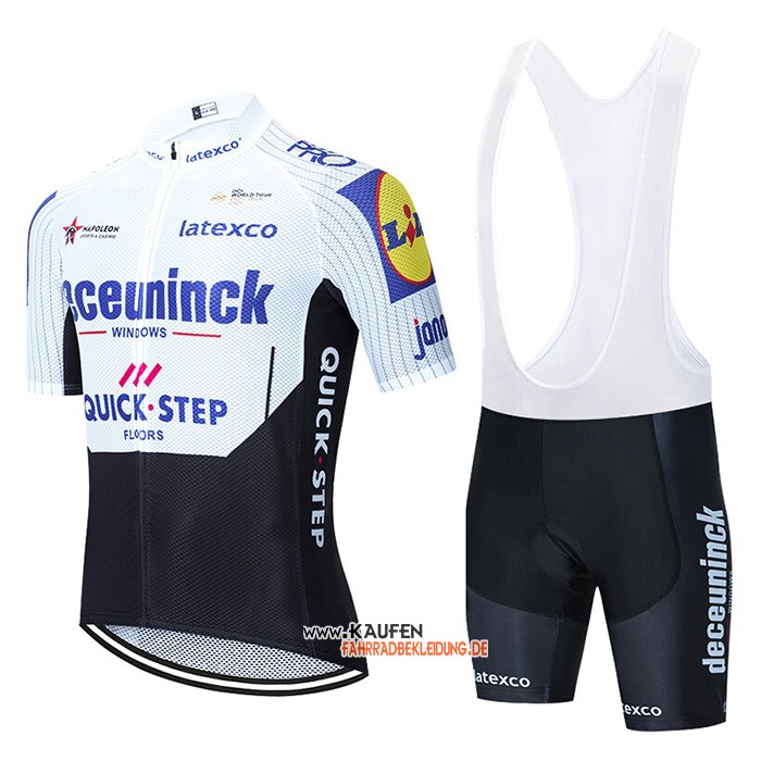 Deceuninck Quick Step Kurzarmtrikot 2020 und Kurze Tragerhose Wei Shwarz